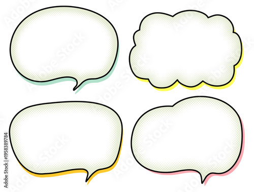吹き出しのシンプルなイラストセット