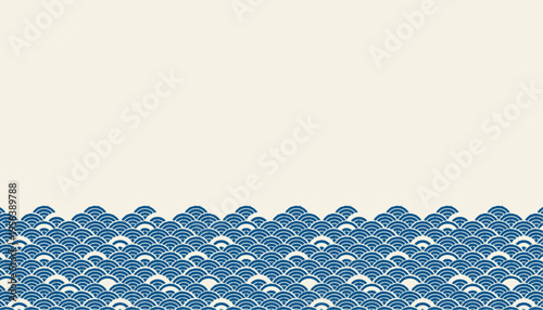 波　海のイラスト背景