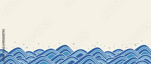 波　海のイラスト背景