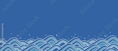 波　海のイラスト背景