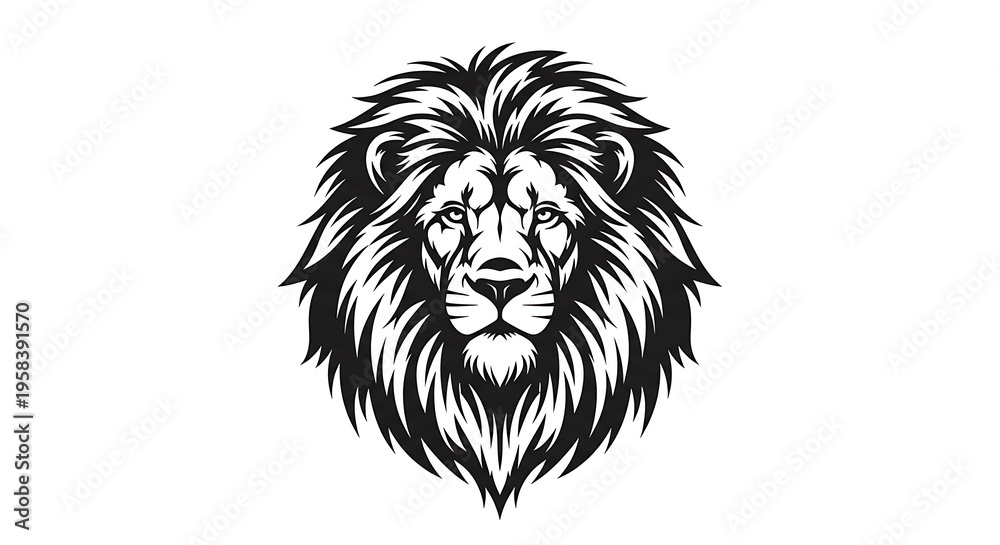 Fototapeta premium Lion head silhouette