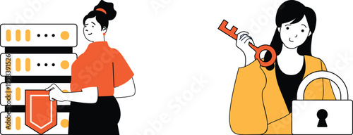 Illustration of data security and access management concepts