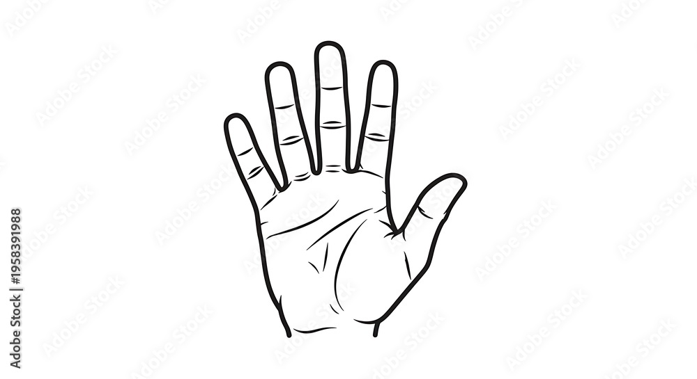Obraz premium Outlined hand silhouette