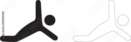 Chest stretch in prone position. Vector icon.