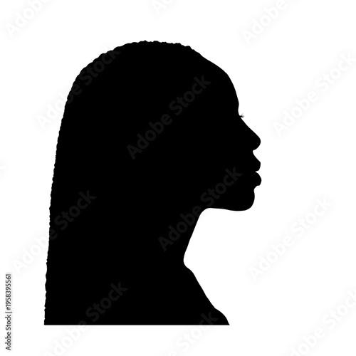 silhouette of a young black woman - vector illustration