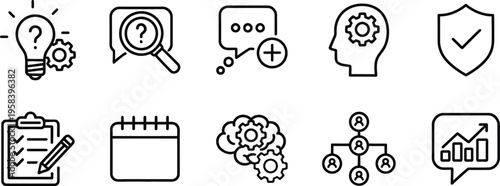 Business strategy and planning icons
