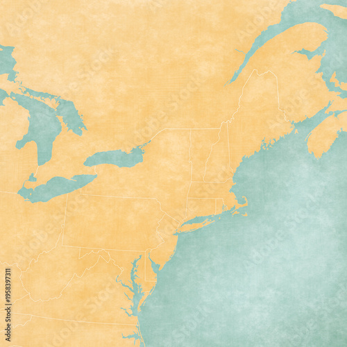 Map of Northeastern United States - Blank map
