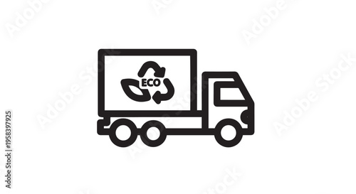 Eco-friendly recycling truck vector illustration graphic delivering sustainable waste management and environmental protection services design
