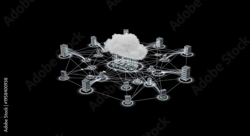 Network Servers Connected to Cloud Storage
