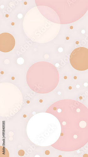 Pink and beige abstract geometric circles background