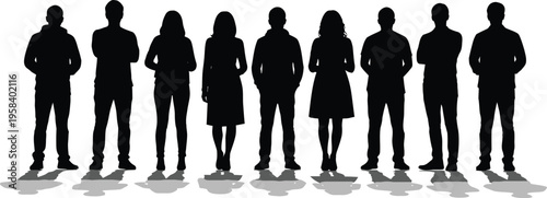 Professional Team or Community Member Silhouettes with Shadows