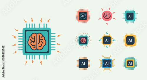 Collection of colorful speaker icons