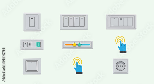 Collection of AI microchip icons