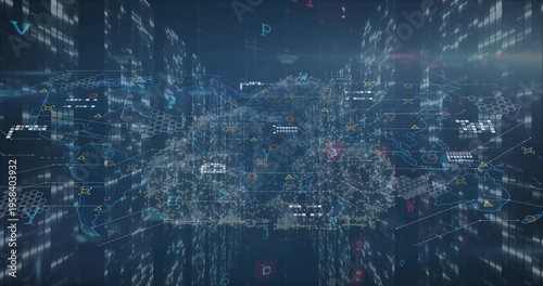 The video shows a scanning animation, numbers, and an online security padlock