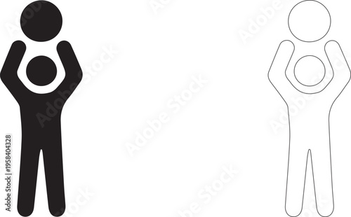 Ball Overhead Hold vector icon.