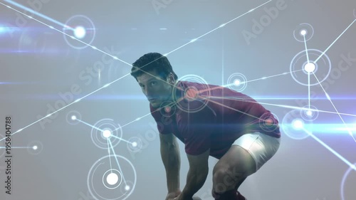 Animation of connections and data processing over rugby player