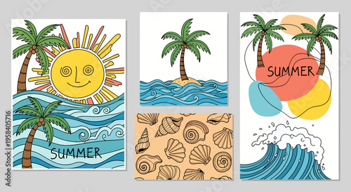 Summer Beach Posters Palm Trees