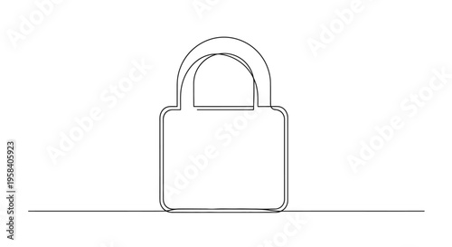A single line drawn metal padlock.