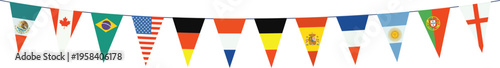 Garland with pennants in the colors of the participating teams	