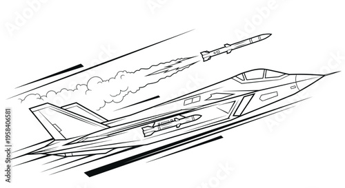 Fighter Jet Launching Missile Fast.