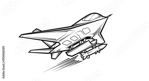 Futuristic Fighter Jet Aircraft Design.