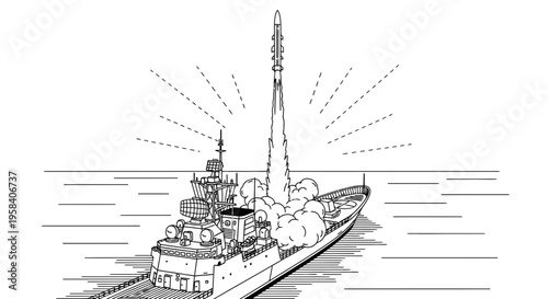 Large Warship Naval Vessel Ocean.