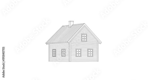 Simple house with gable roof.