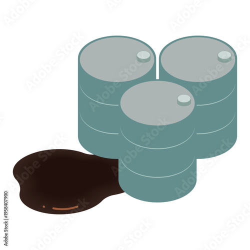 石油がもれるドラム缶