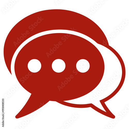 Speech bubbles icon representing conversation and discussion in communication indicating dialogue messages and social network exchanges for digital platforms