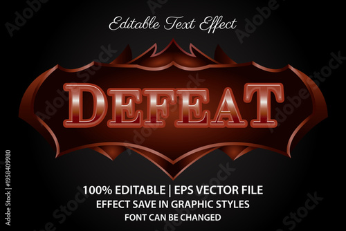 defeat gaming 3d editable text effect