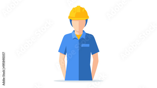 Construction worker in Uniform: An illustration of a construction worker wearing a hardhat and uniform, ready for a day of work and skilled craftsmanship.