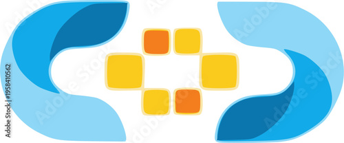 The elements interact to suggest continuous motion, balance, and growth. It's a professional and clean emblem suitable for healthcare, biotechnology, pharmacy, or medical-tech companies, presented wit