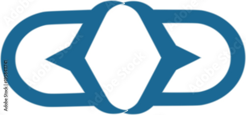 This symmetrical emblem conveys a sense of stability, partnership, and security, making it highly suitable for financial institutions, insurance companies, real estate, or high-end security tech brand