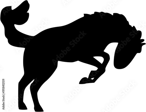 Cowboy riding bucking horse silhouette rodeo bronco rider western