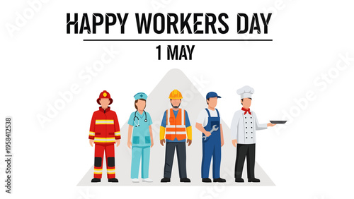 Labor Day Celebration: A group of construction workers, united in solidarity, hold up a banner proudly proclaiming Labor Day, honoring the hard work and dedication of the workforce.