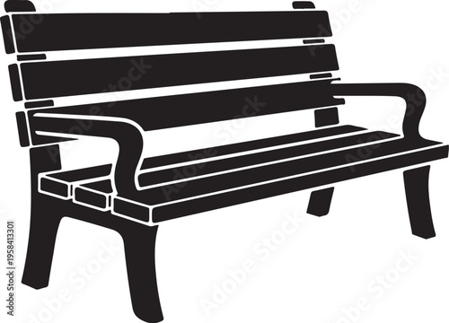 Vector black park bench icon