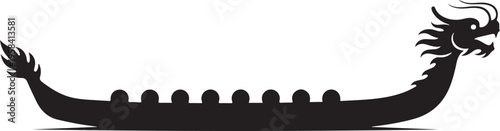 Black dragon boat vector illustration