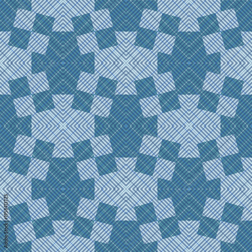 Turquoise Diagonal Grid Geometricblue Pattern