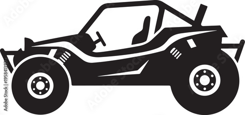 Vector black buggy car icon