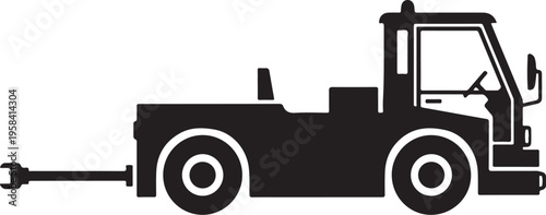 Black silhouette of a tow truck vector