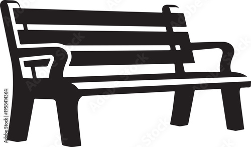 Vector black park bench icon