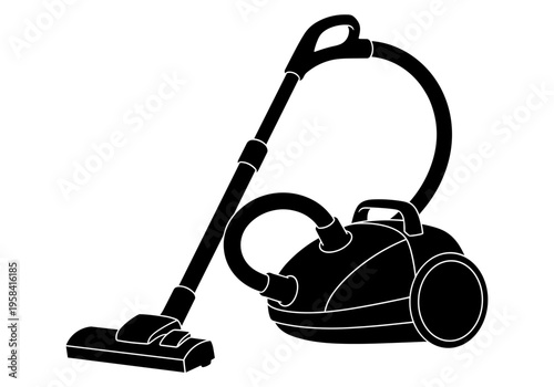 Modern canister vacuum cleaner silhouette for effortless home cleaning