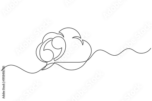 Speech Bubble Quote Marks Icon Continuous One Line Drawing Social Media Feedback Message Symbol