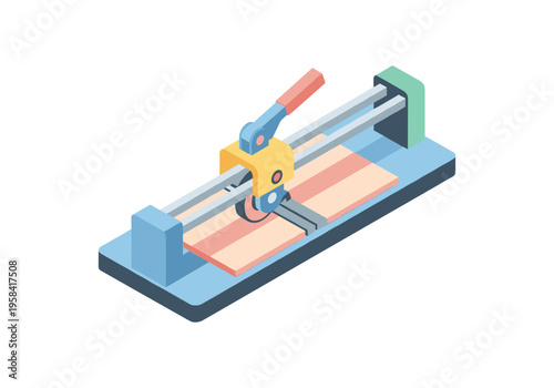 Manual tile cutter with a cutting wheel and a lever for precise straight cuts