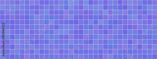 Blue pool grid with tile checkered texture and background bathroom geometric. Mosaic swimming floor with square water banner and ceramic clean interior. Bath kitchen blue with seamless toilet.