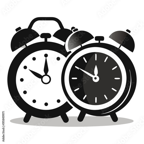 Black alarm clock vector illustration simple and clear design