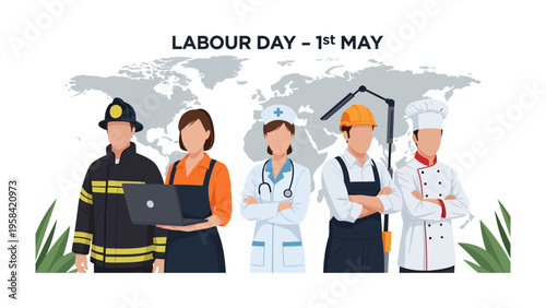 Labour Day: A pictorial representation of Labour Day, a day dedicated to celebrate and appreciate the hard work and dedication of the workforce.