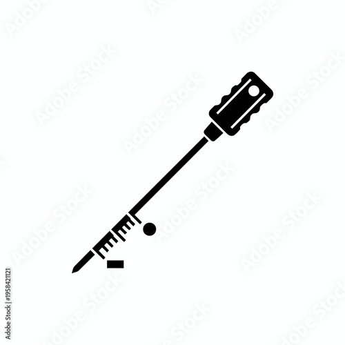 Car Engine Oil Dipstick Vector Icon - Automotive Maintenance Silhouette.eps