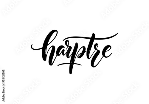 Elegant calligraphy spelling out the word 'harpstre' in a flowing script
