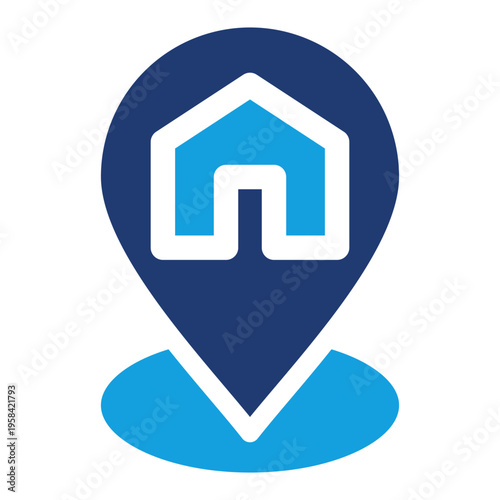 Address Blue Color Icon